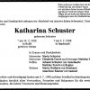 Schuster Katharina 1928-1998 Todesanzeige